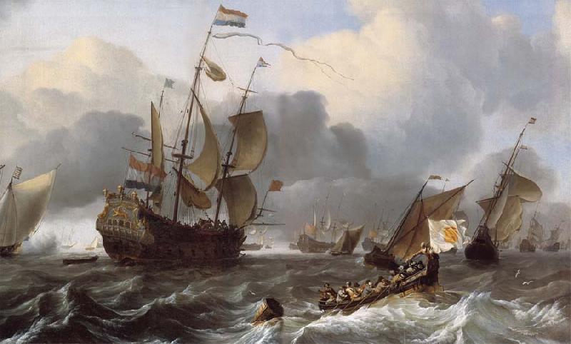  Detail of THe Eendracht and a Fleet of Dutch Men-of-War